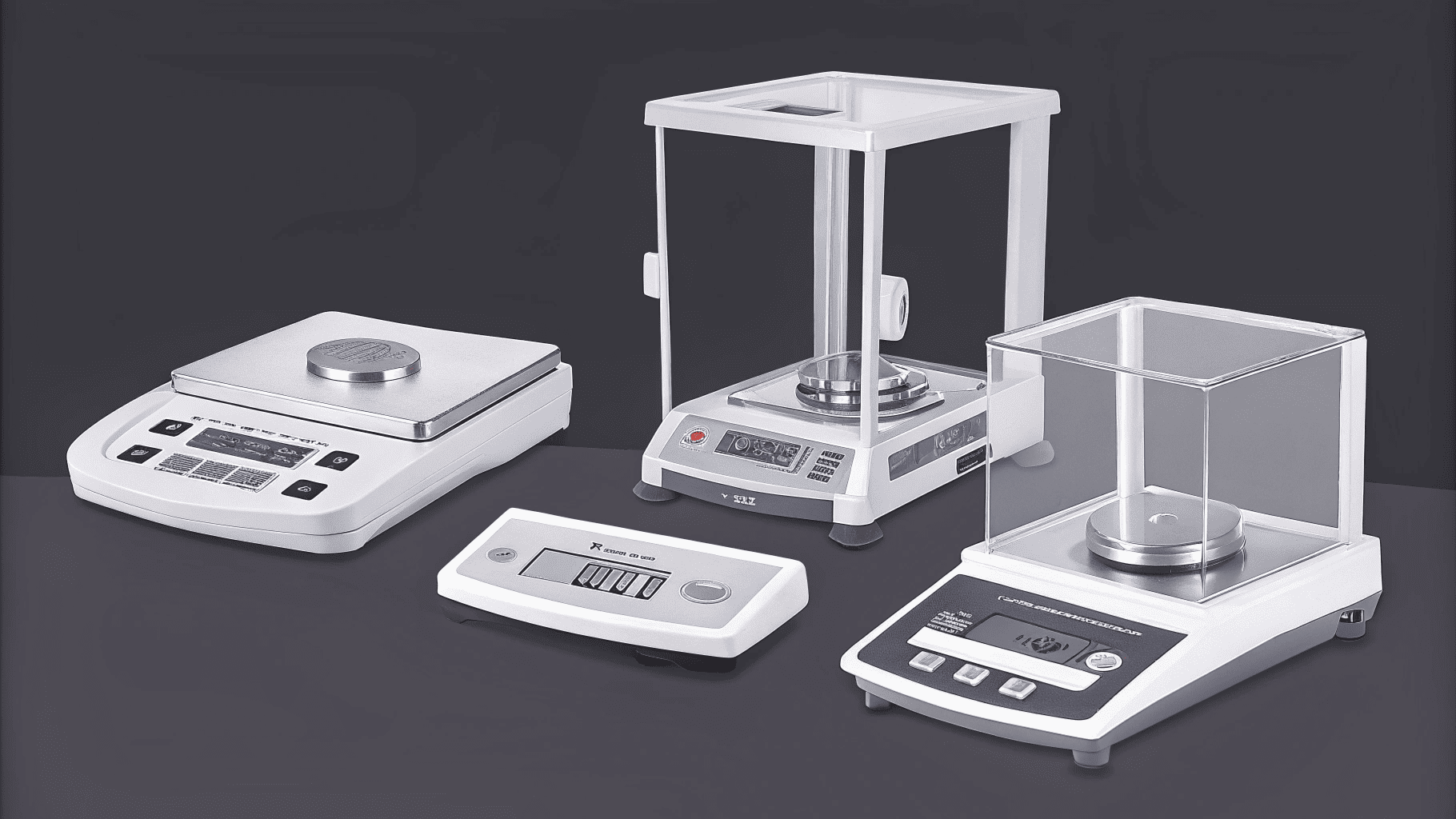 A variety of industrial and laboratory scales.