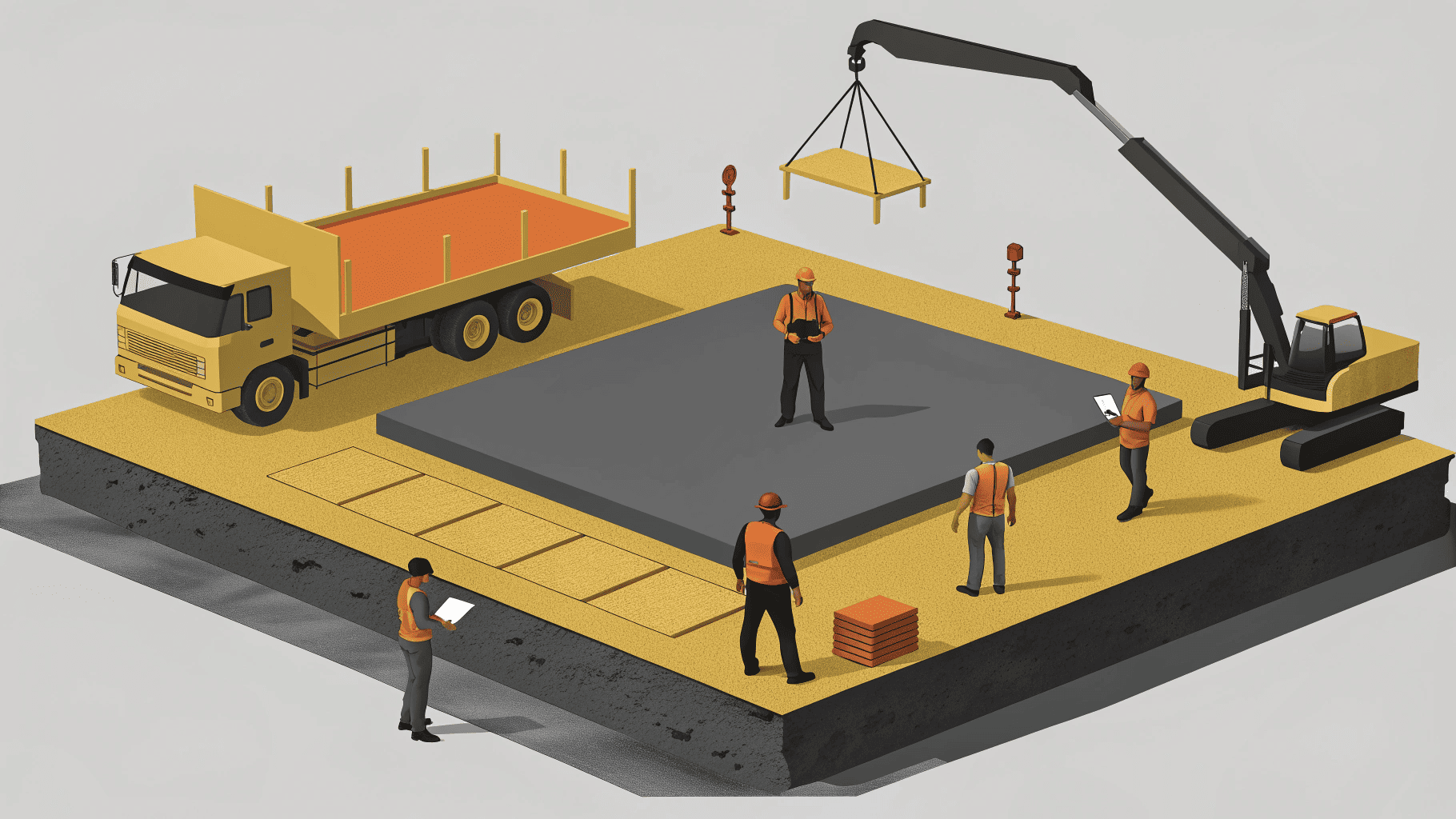 Construction of a concrete foundation for a new truck scale