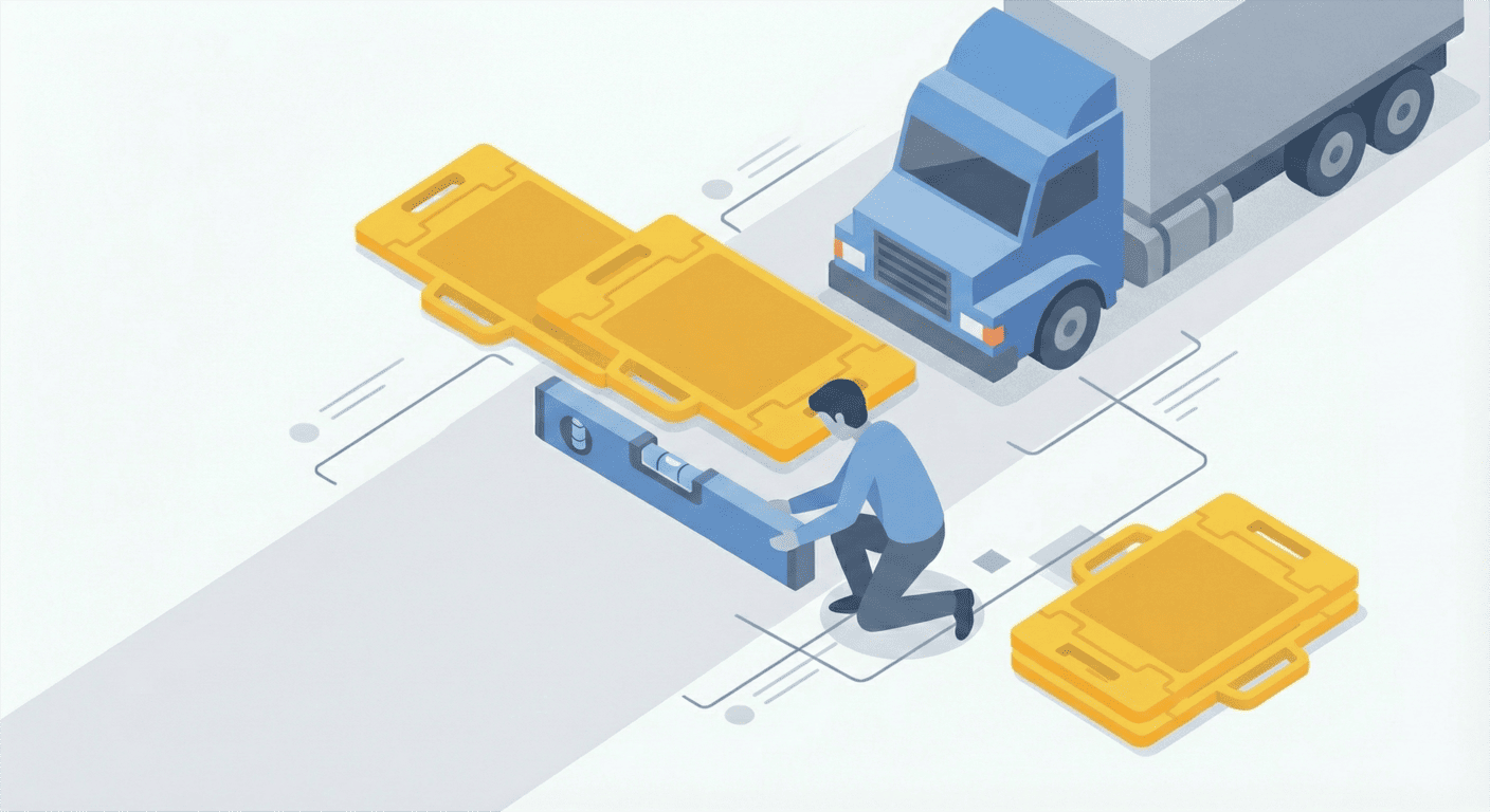 Ground Leveling for Scales Checking ground level for portable scales