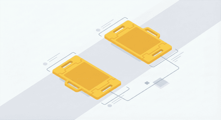 Close up of aluminum portable weigh pads
