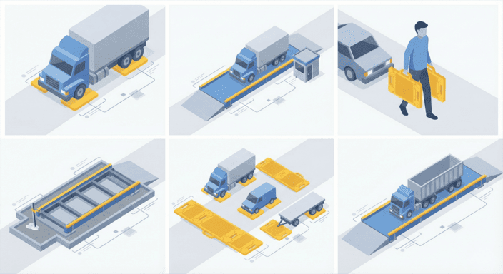 Comparison of portable pads and permanent weighbridge