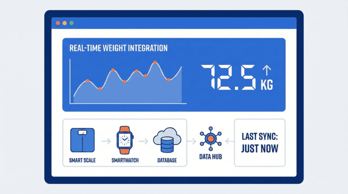 Dashboard showing real time weight data integration