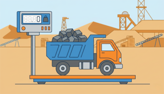 Heavy duty truck scale in a desert mine