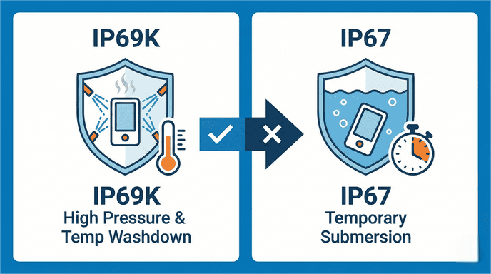 IP69K vs IP67 icon comparison