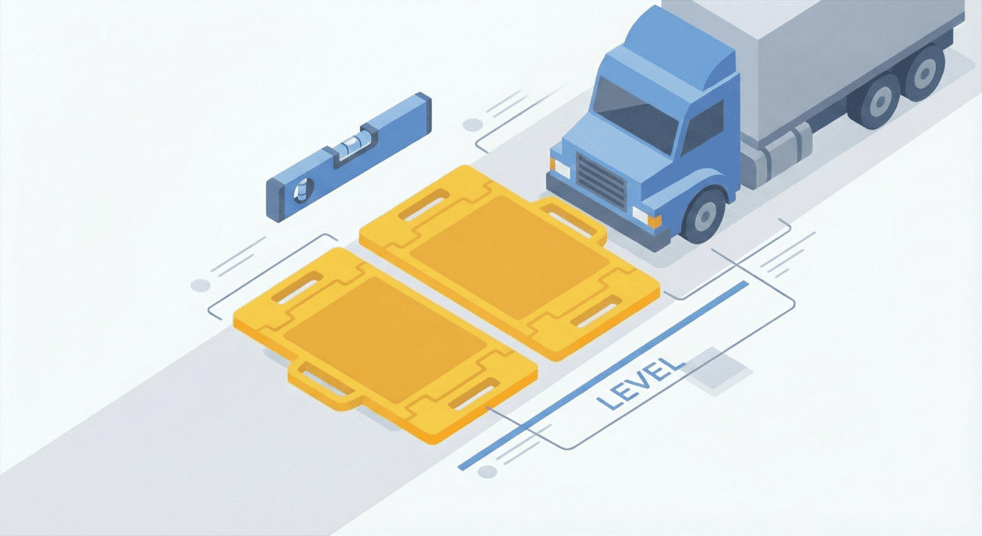 Portable Axle Scale Accuracy Portable axle scale setup on a level surface