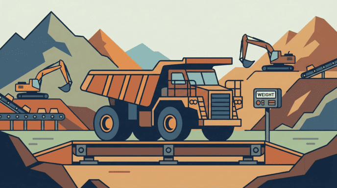 Heavy duty truck scale in a mining environment