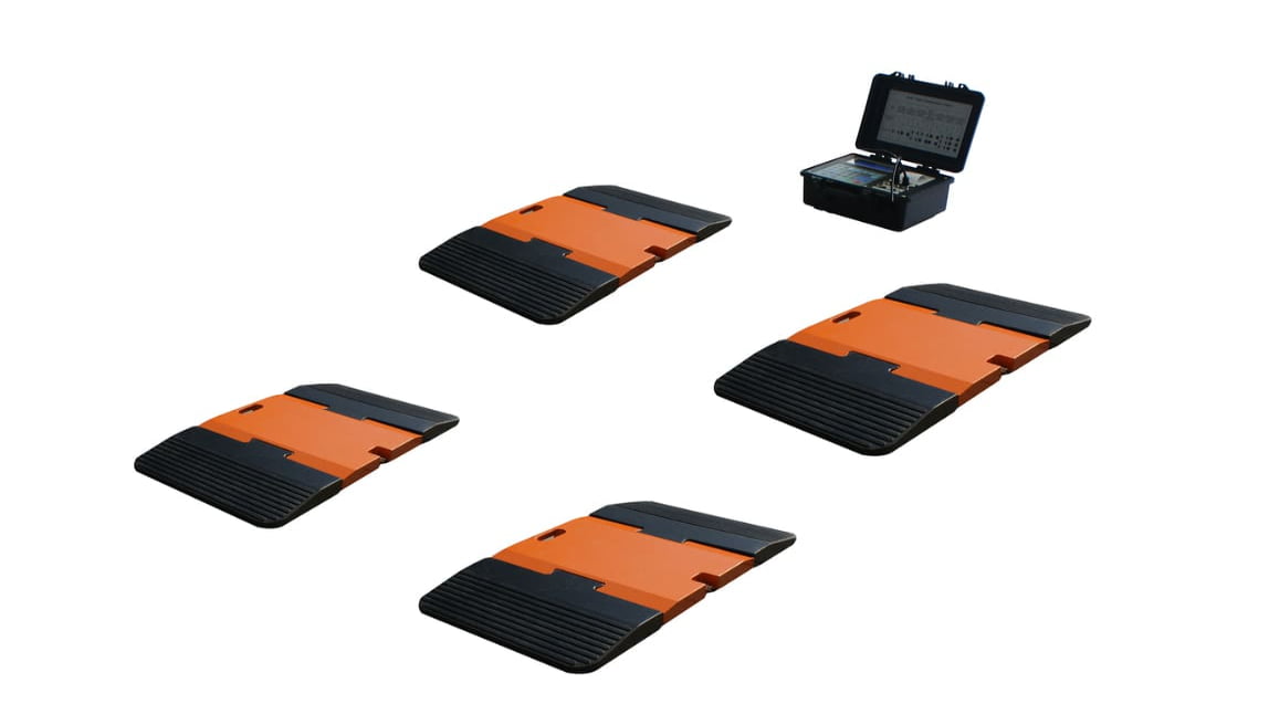 Multi-pad static portable truck axle scale system