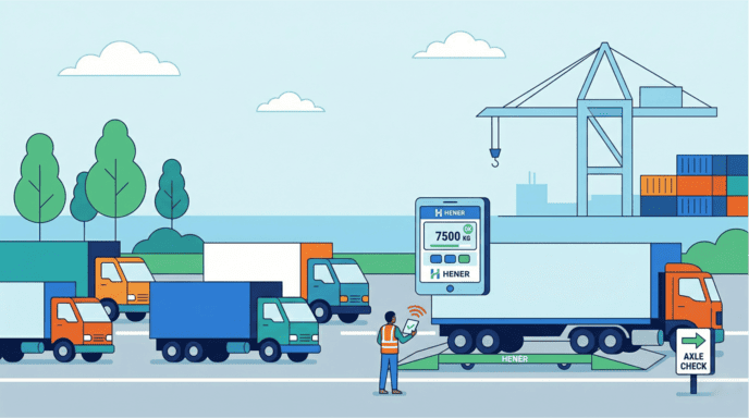 HENER portable axle scales in action