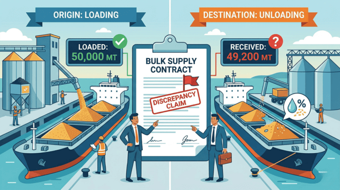 Weight discrepancies in bulk commodity contracts