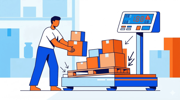 eccentric loading off-center pallet
