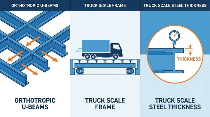 orthotropic u-beams truck scale frame