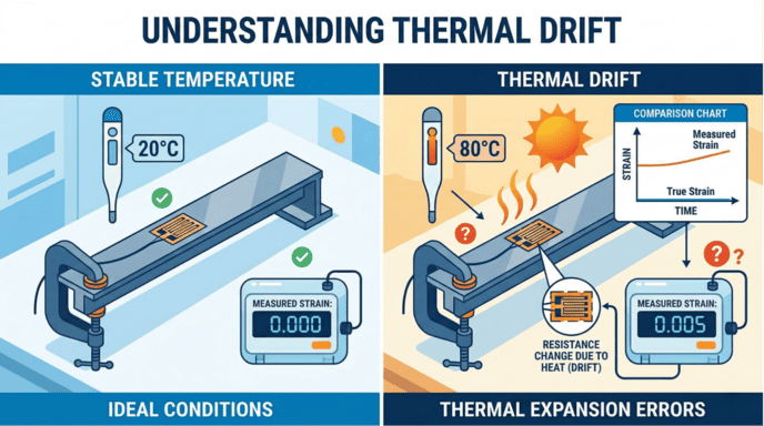 thermal drift in strain gauges