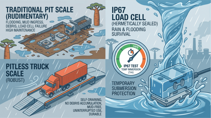 Surviving the African Rainy Season: Why Pitless Truck Scales and IP67 Load Cells Are Non-Negotiable?