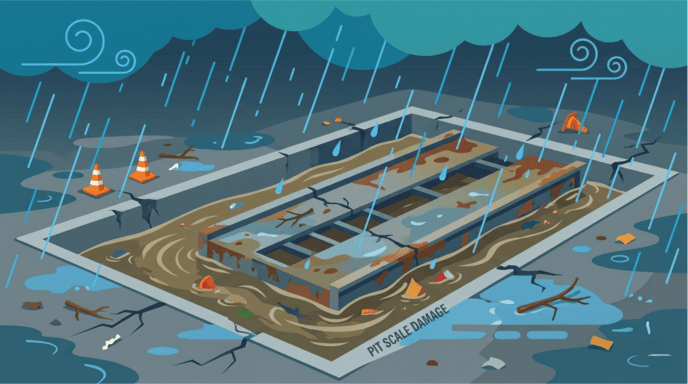 flooded pit type truck scale damage