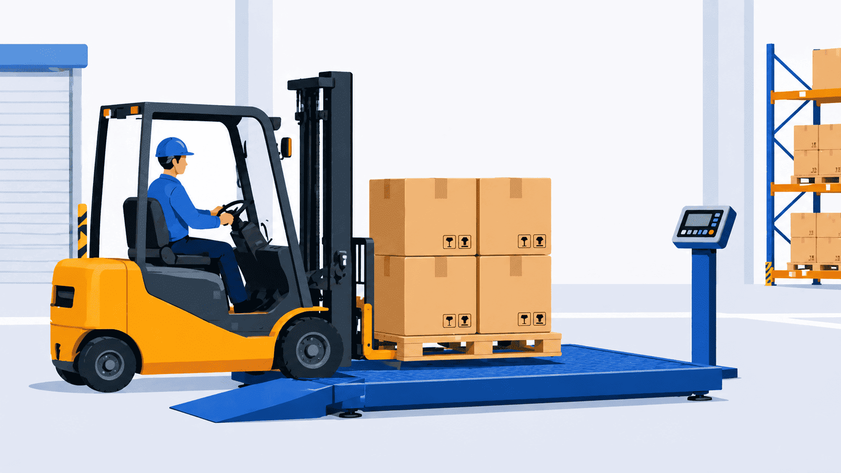 low profile floor scale forklift loading