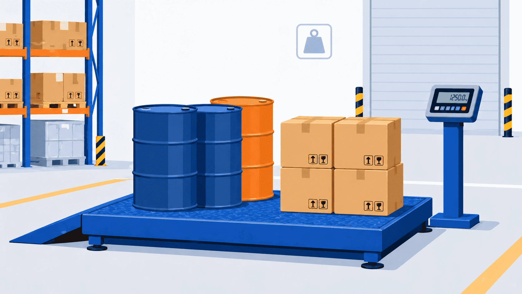 platform scale weighing drums and boxes