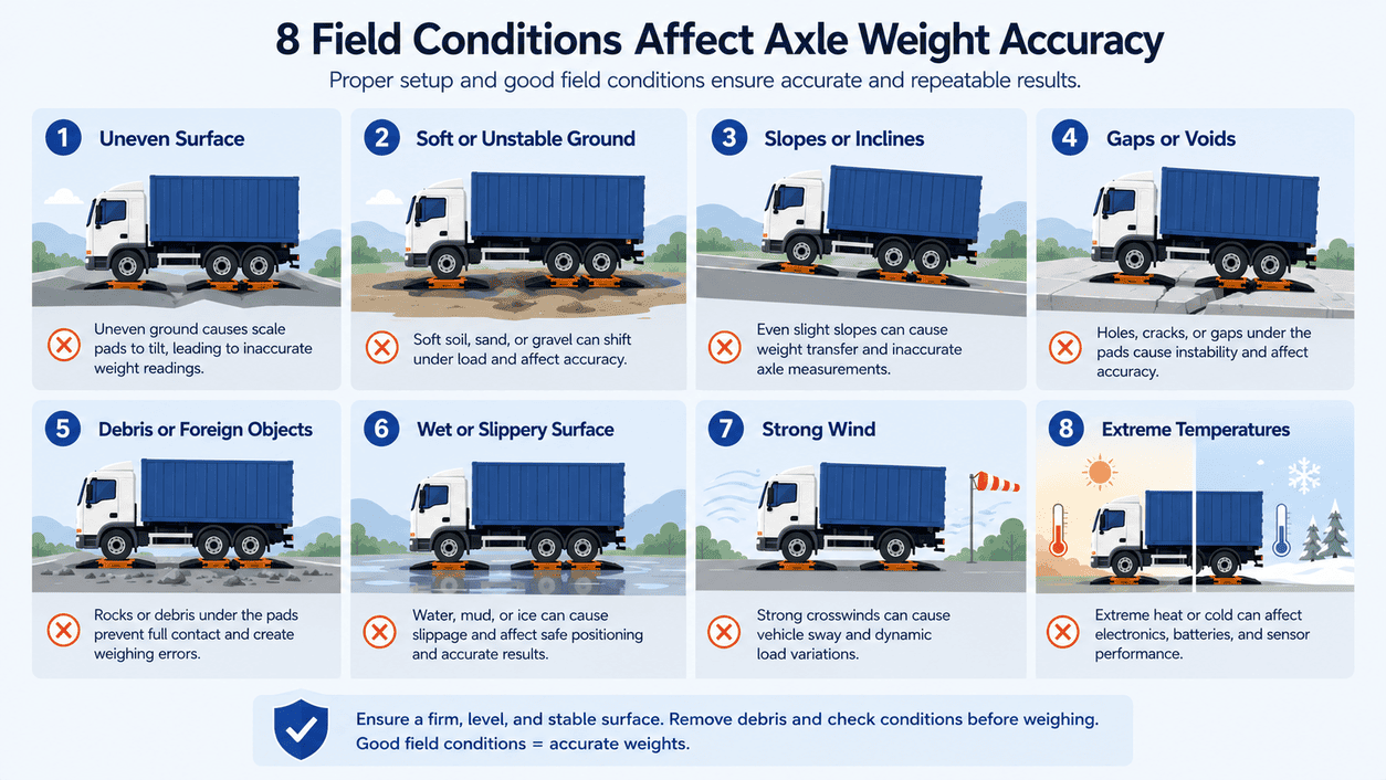 Portable Axle Scale Site Setup: Which 8 Field Conditions Affect Axle Weight Accuracy?