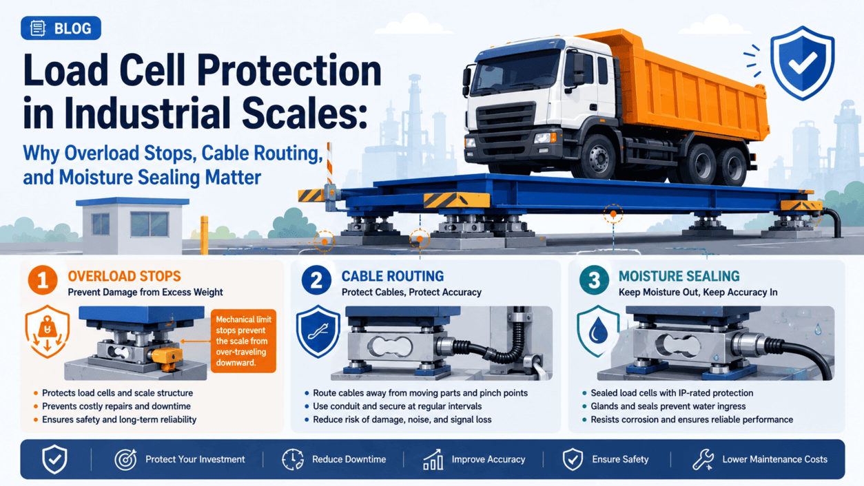 Load Cell Protection in Industrial Scales: Why Overload Stops, Cable Routing, and Moisture Sealing Matter