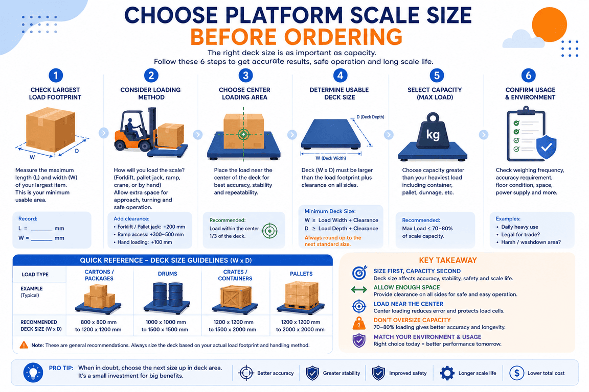 choose platform scale size before ordering