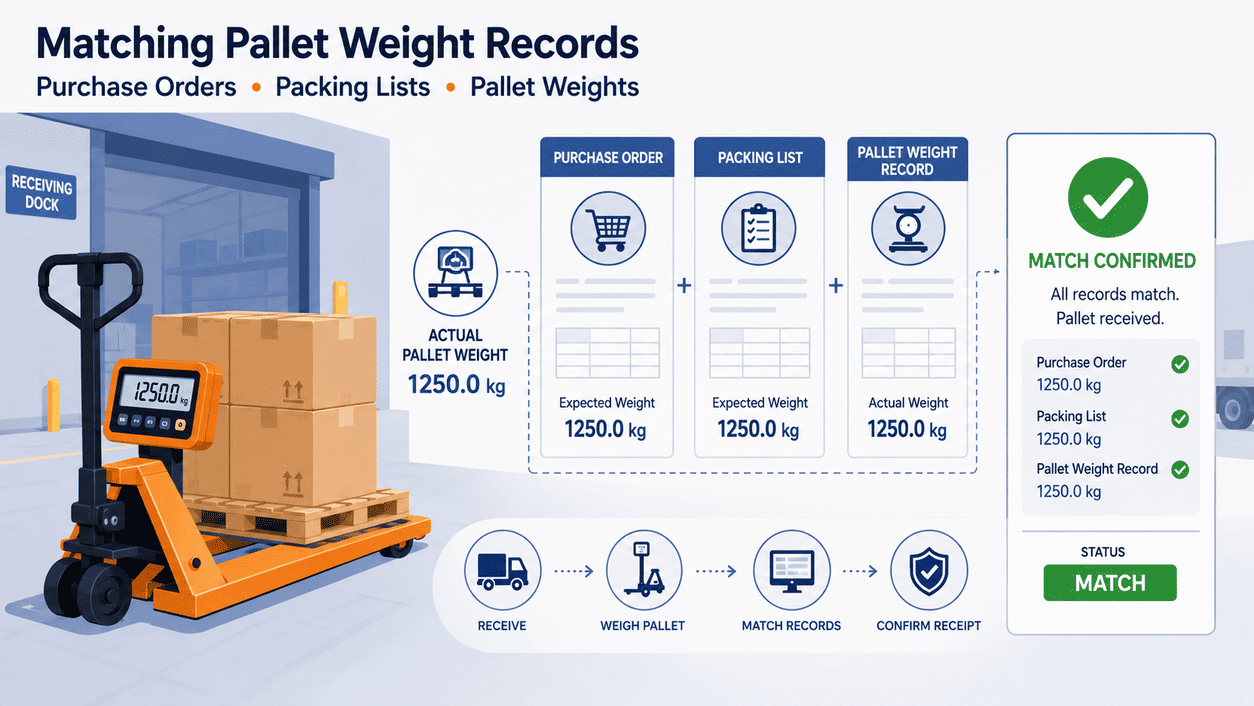 matching pallet weight records purchase orders packing lists matching pallet weight records purchase orders packing lists