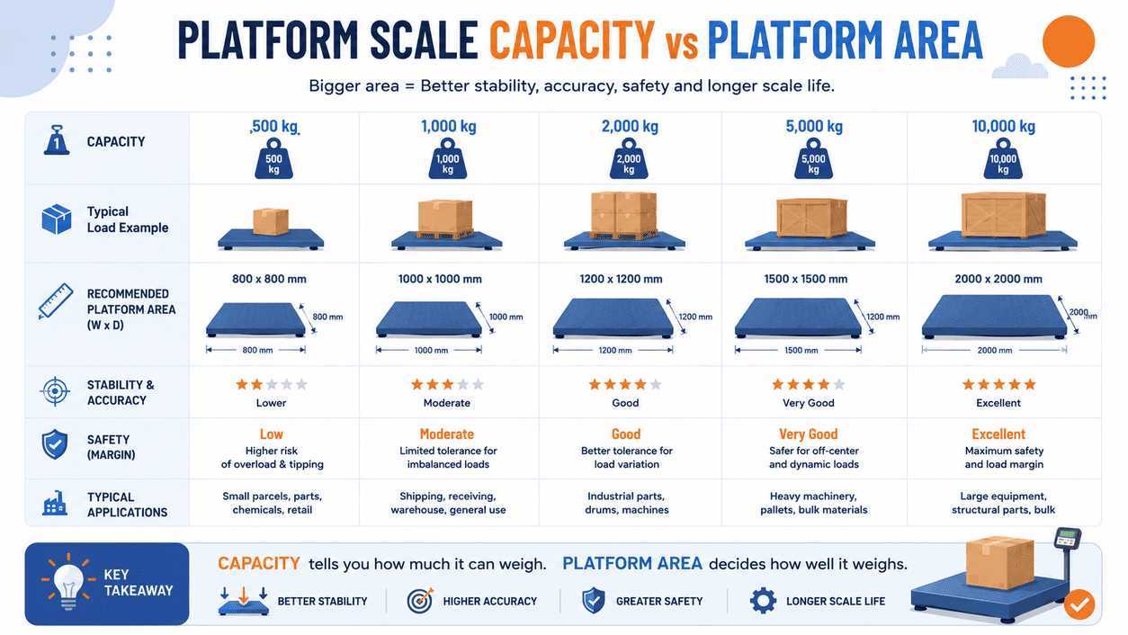 platform scale capacity vs platform area
