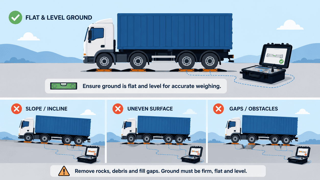 portable axle scale ground flatness