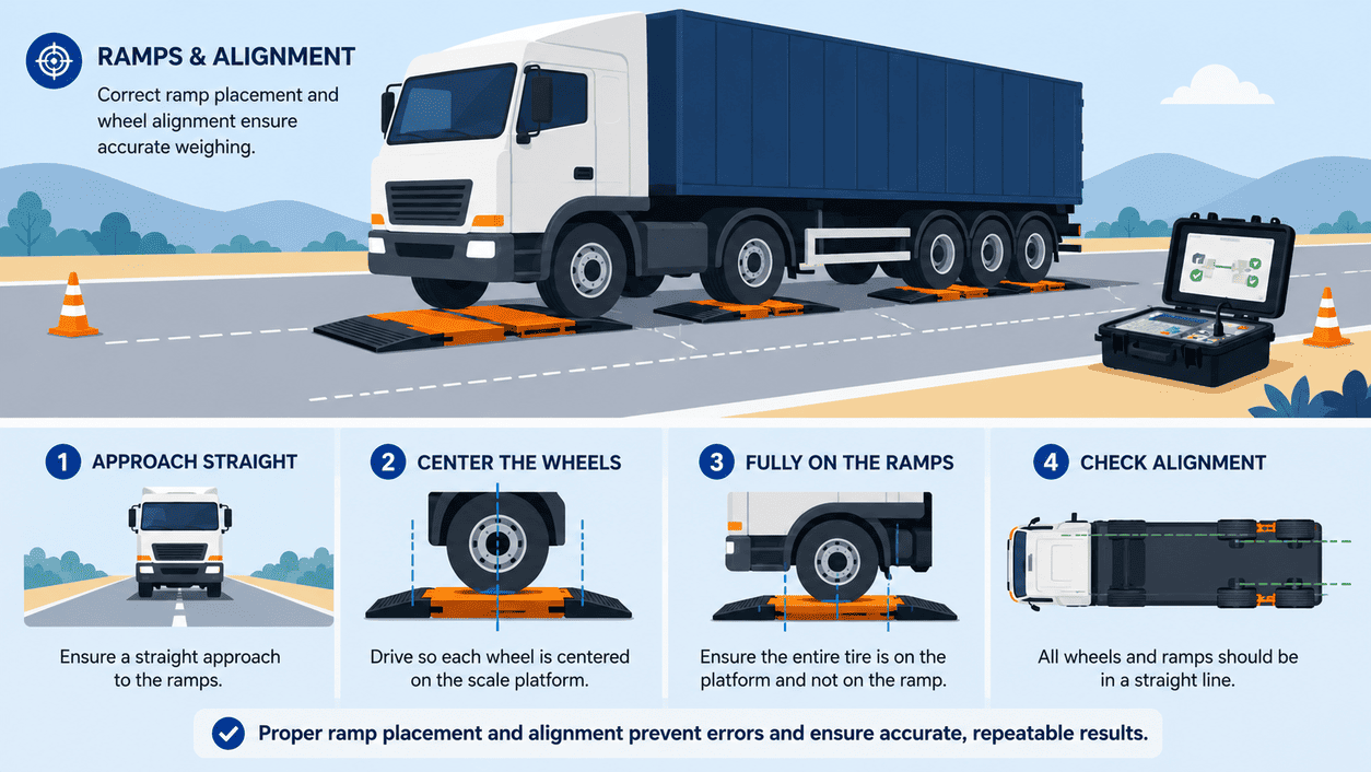 portable axle scale ramps and alignment
