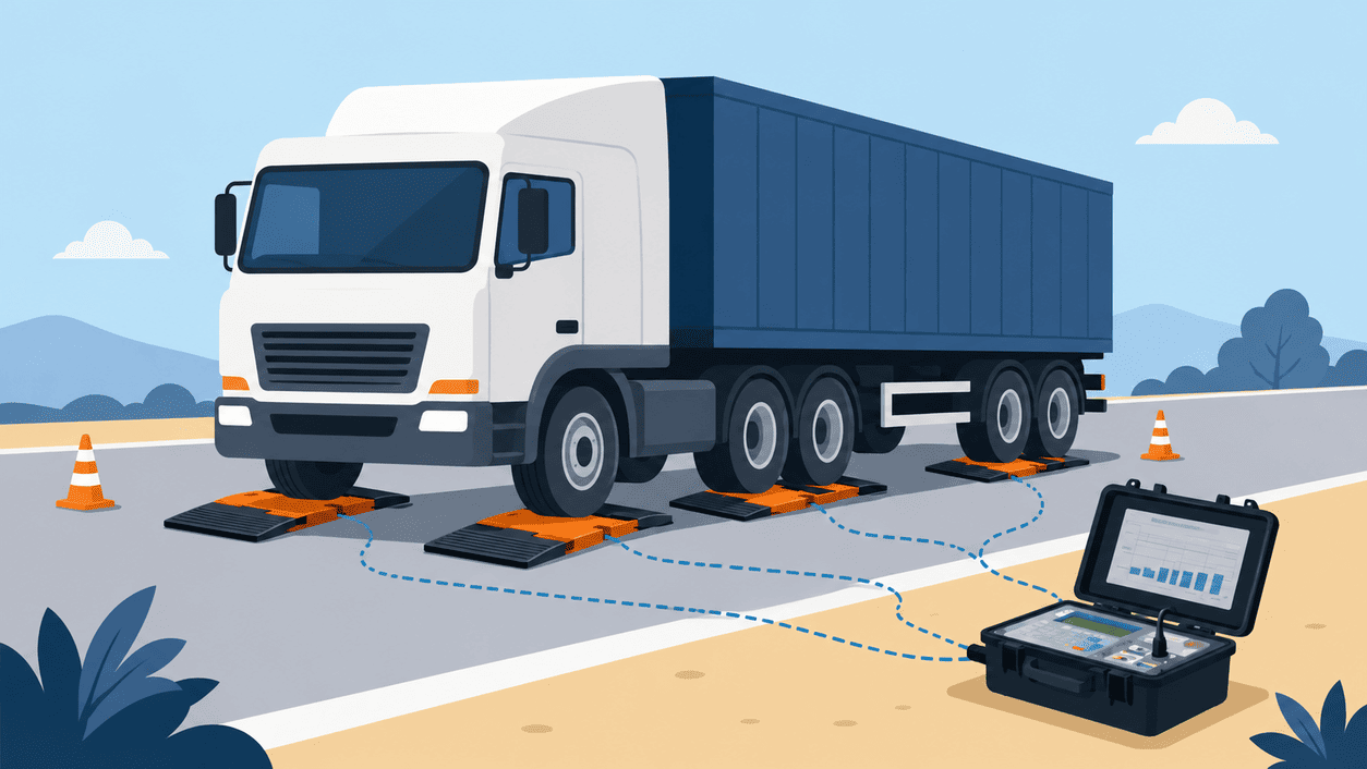 portable axle scale site setup