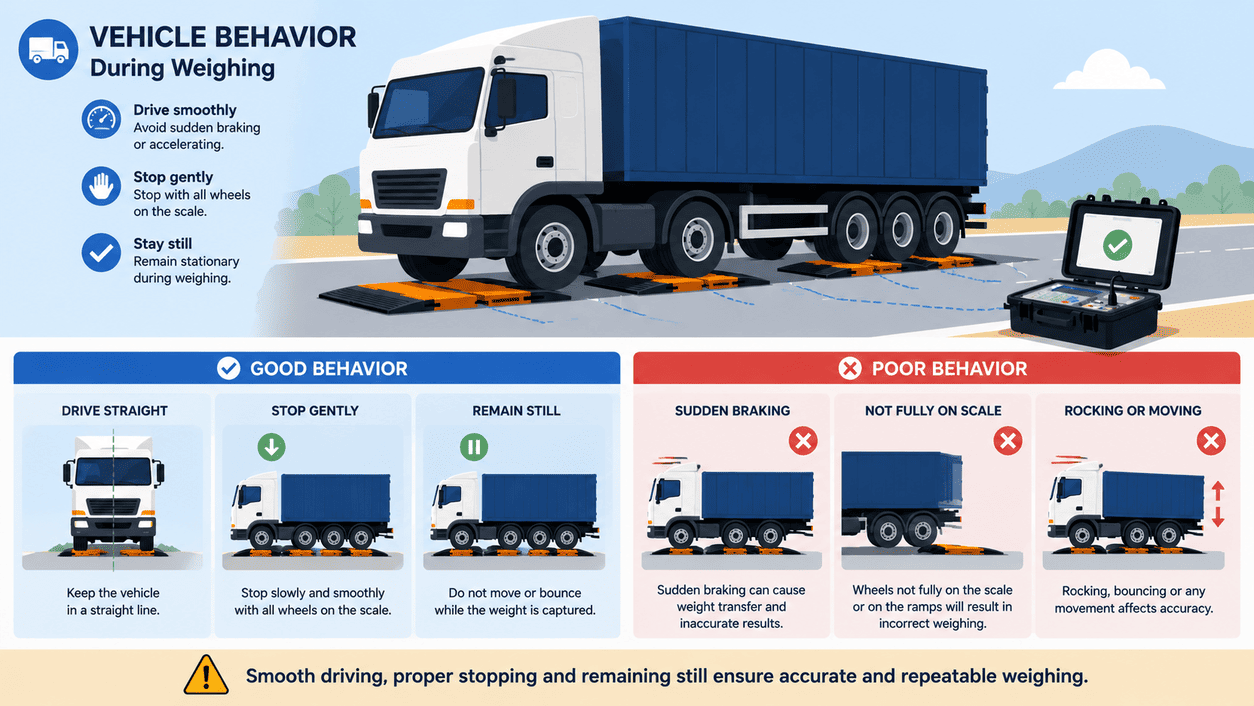 portable axle scale vehicle behavior