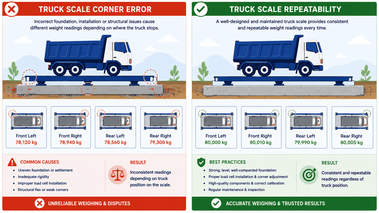 truck scale corner error repeatability