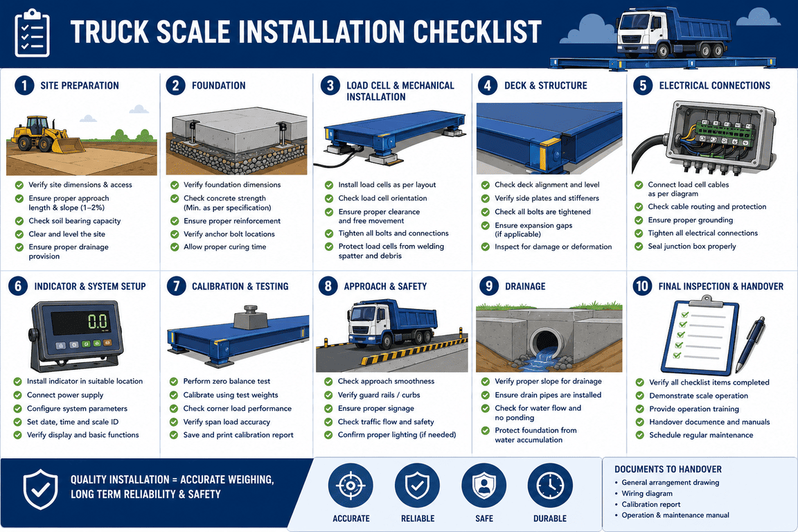 truck scale installation checklist