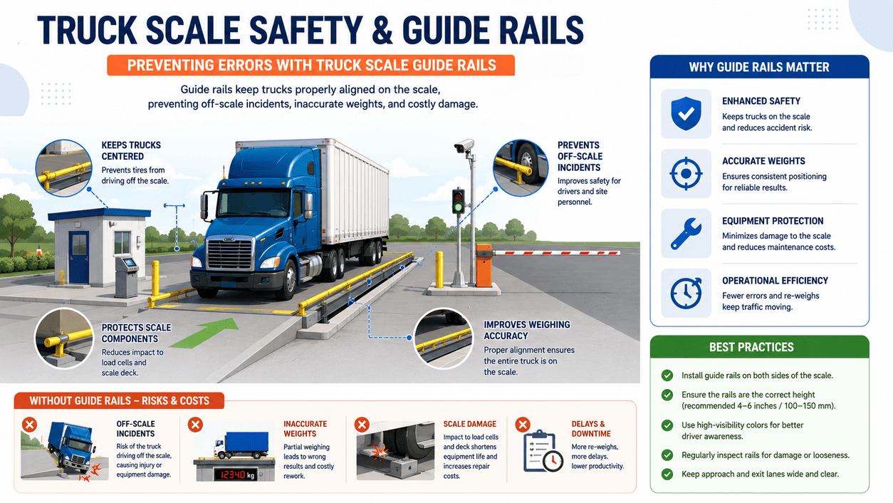 truck scale safety and guide rails