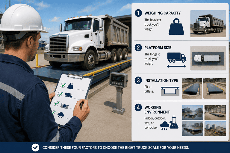 A buyer looking at a checklist for purchasing a truck scale