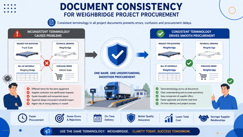 consistent terminology in project documents prevents procurement delays