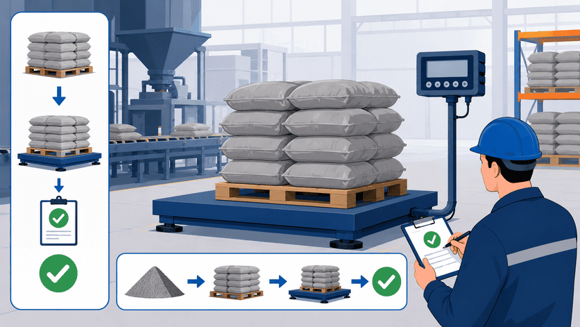 material calibration industrial scale