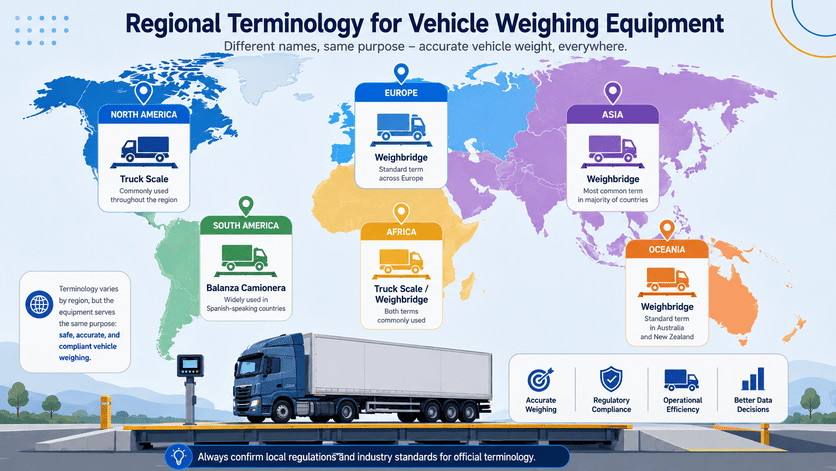 regional terminology map for truck scale and weighbridge usage worldwide