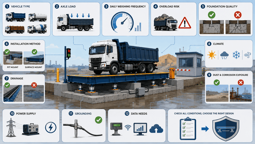 truck scale installation site conditions