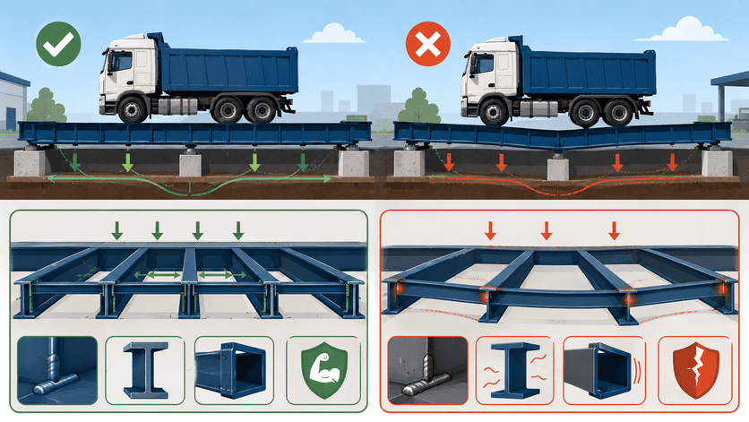 truck scale structure and load distribution