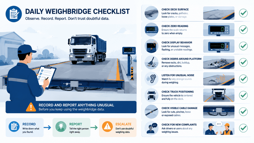 daily weighbridge inspection checklist
