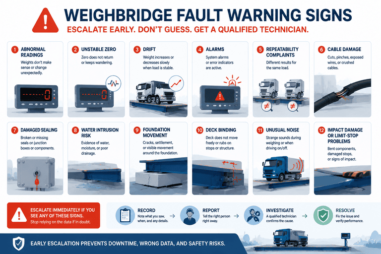 weighbridge fault warning signs