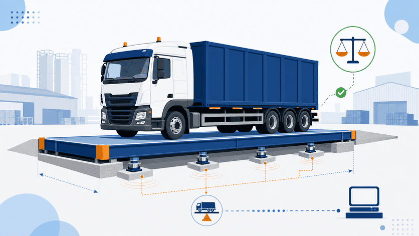 Choosing a Truck Weighbridge for Real Vehicle Fit weighbridge for trucks selection with full vehicle positioned on platform