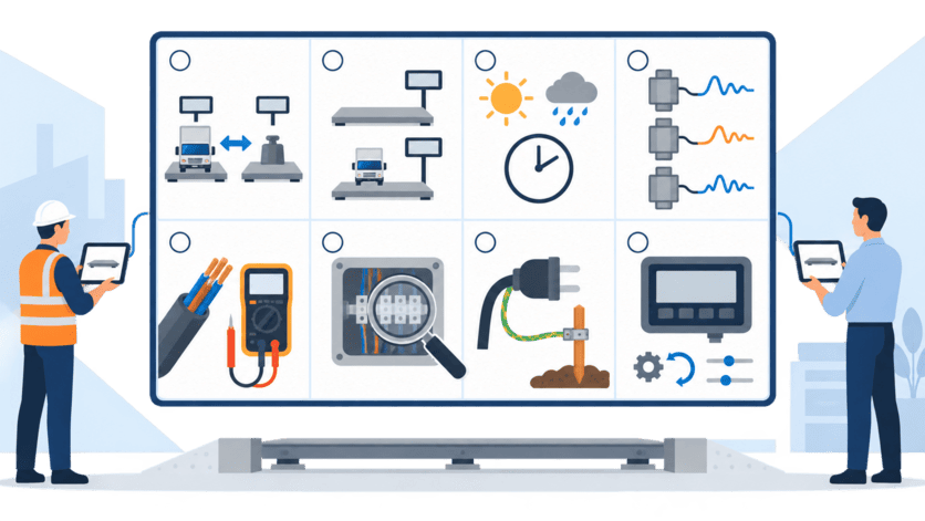 Eight-point supplier fault report checklist for weighbridge problems