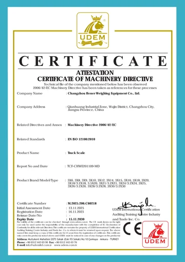 Truck Scale certificate preview