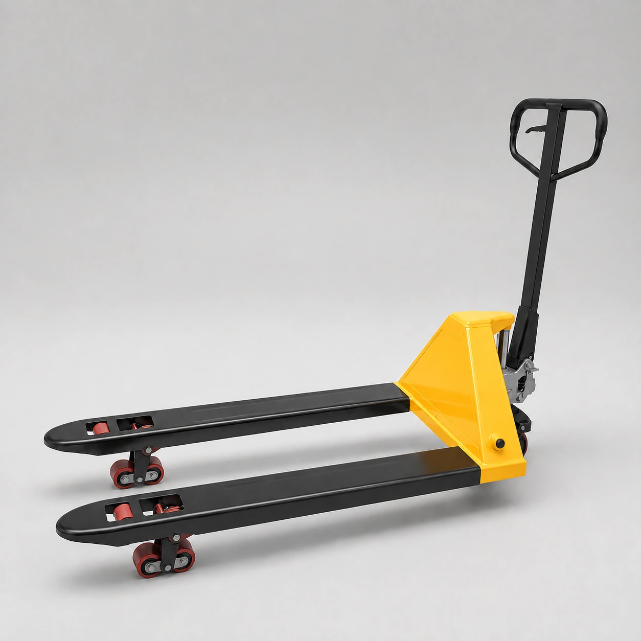 Yellow plain manual pallet jack without weighing electronics